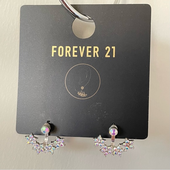 Forever 21 Silver Flower Ear Jacket Earrings - Picture 5 of 5